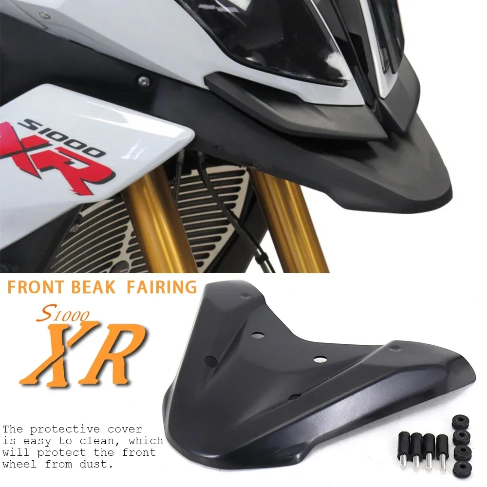 

Black Motorcycle Front Fender Beak Fairing Extension Wheel Extender Cover For BMW S1000XR s1000xr 2020 - 2023