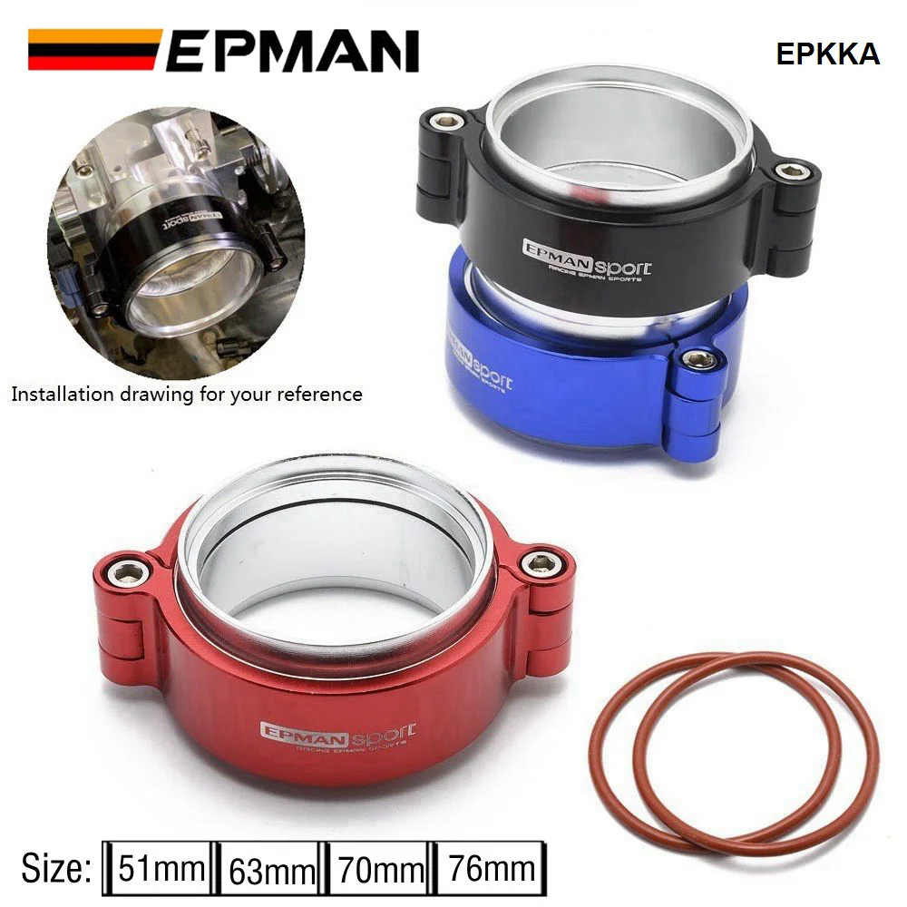 Zespół systemu zacisków EPMAN HD Zacisk wylotowy typu V-anodowany do rur turbo / intercooler o średnicy zewnętrznej 2,0", 2,5", 2,75", 3,0" EPKKA