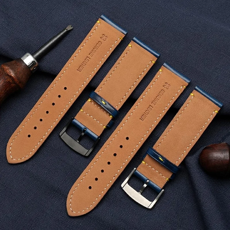 جلد طبيعي حزام ساعة للمواطن الأزرق الملاك At8020 الهواء النسر الثاني/ثلاثة جيل Jy8078 8035 8085 حزام (Watch) ساعة 22 مللي متر 23 متر