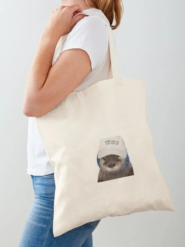 

Women Want Me Fish Fear Me Otter Tote Bag Eco bag bag for beach cloth woman personalized tote