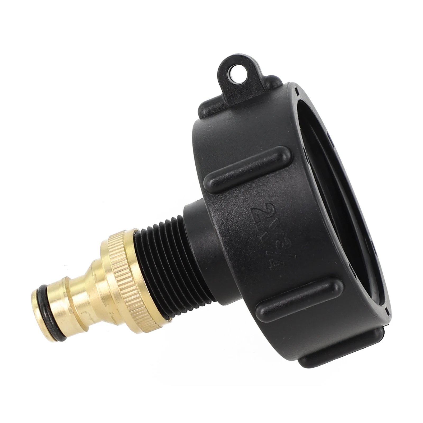 IBC Tank Adapter with Brass Garden Tap and 3/4in Hose Fitting for 1000L Water Tanks DN61 Coarse Thread Connection