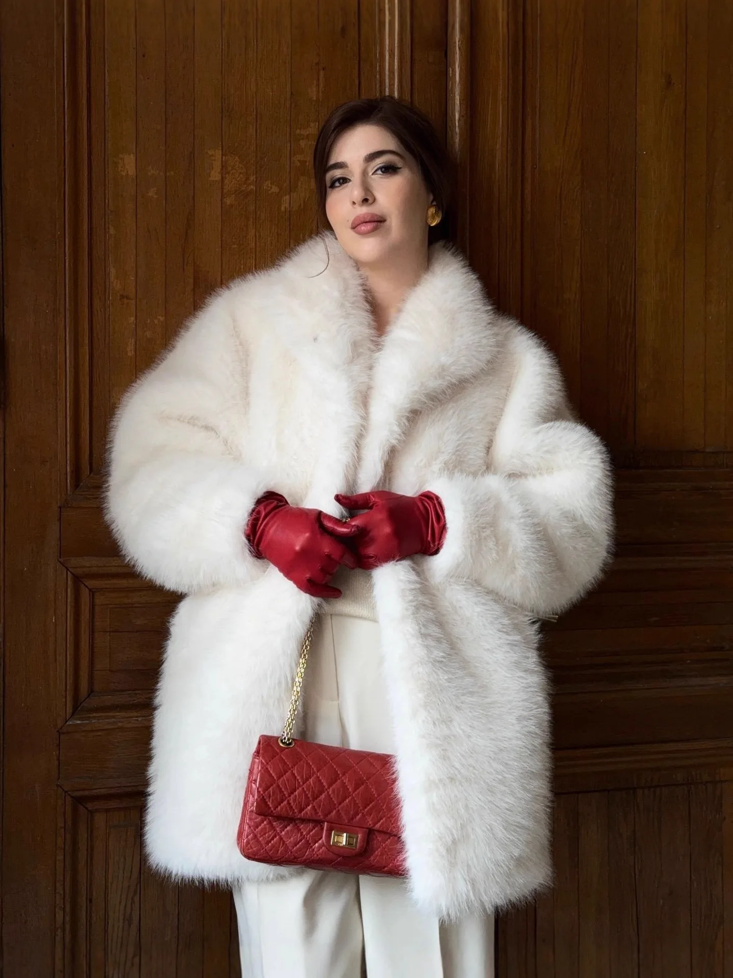 เสื้อโค้ทขนเฟอร์เทียมสำหรับผู้หญิง แจ็คเก็ตสีพื้น แขนยาว ปกพับ ติดกระดุมแบบเปิด ทรงหลวม สไตล์ลำลอง เหมาะสำหรับสาวออฟฟิศ ฤดูใบไม้ร่วง ฤดูหนาว 2025