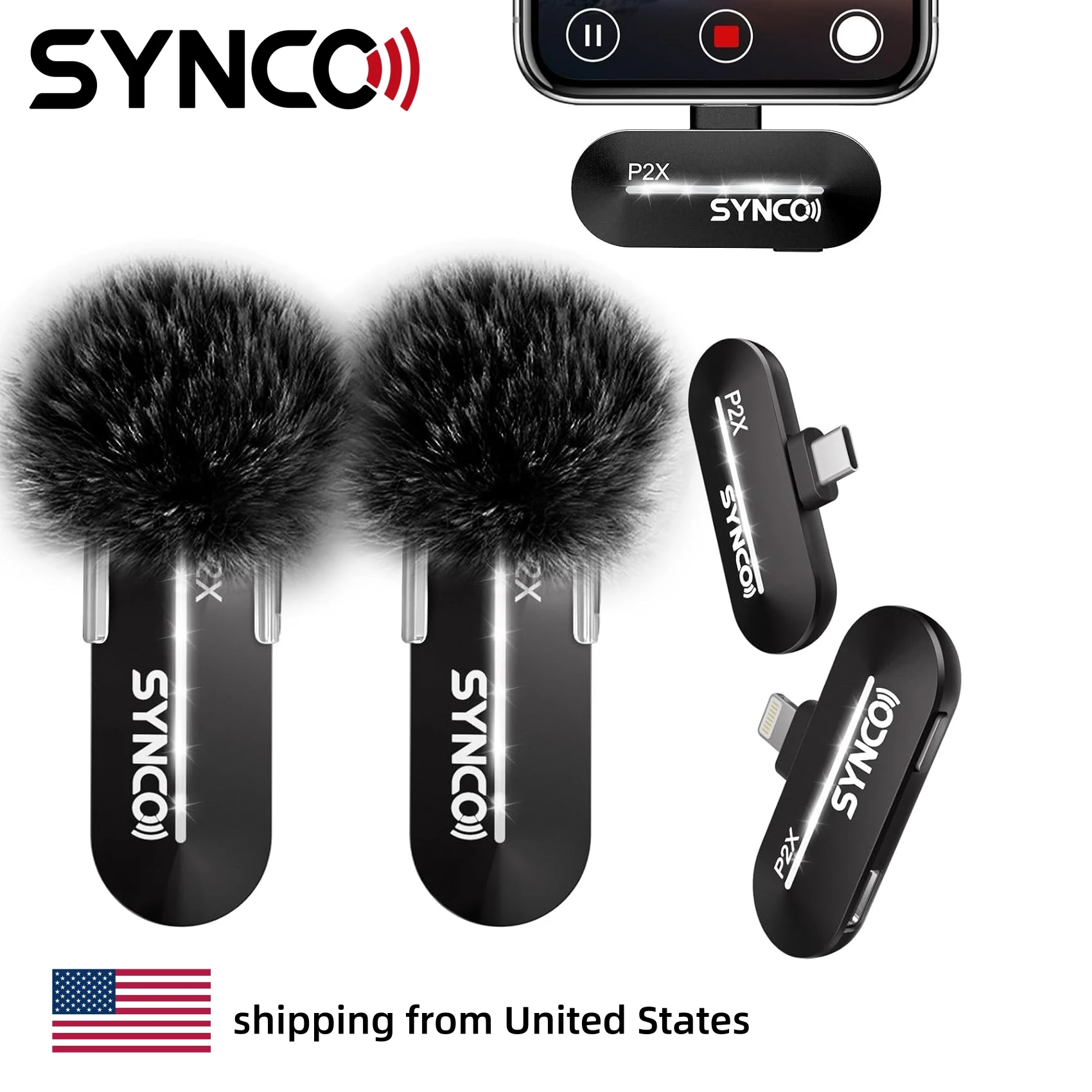 

SYNCO Lavalier Wireless Microphone P2XLT Mini Microphones Lightning for iPhone 14/13/12/11/SE/15 for Tiktok, YouTube, Streaming