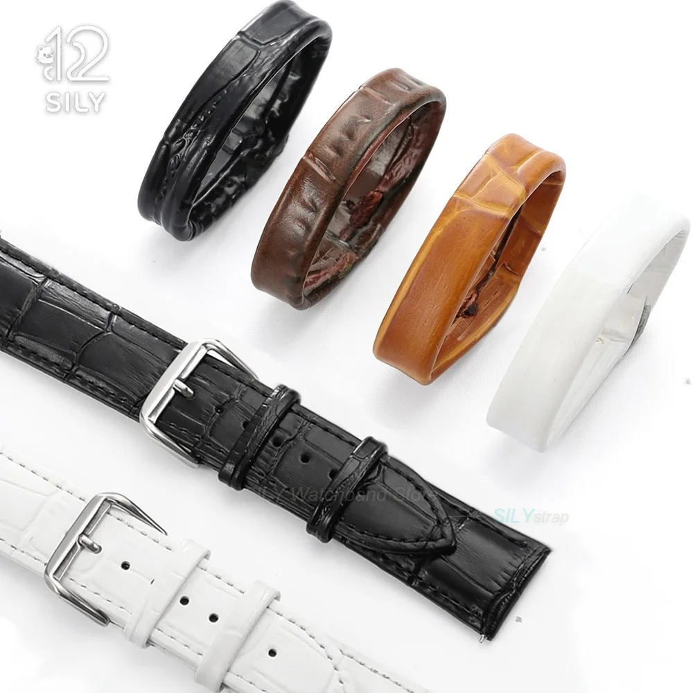 2/4/6pcs Leather Watchband Keeper Ring 12/14/16/18/19/20/21/22/23/26mm Watch Strap Loop Retainer Black Brown Locker Rings Holder
