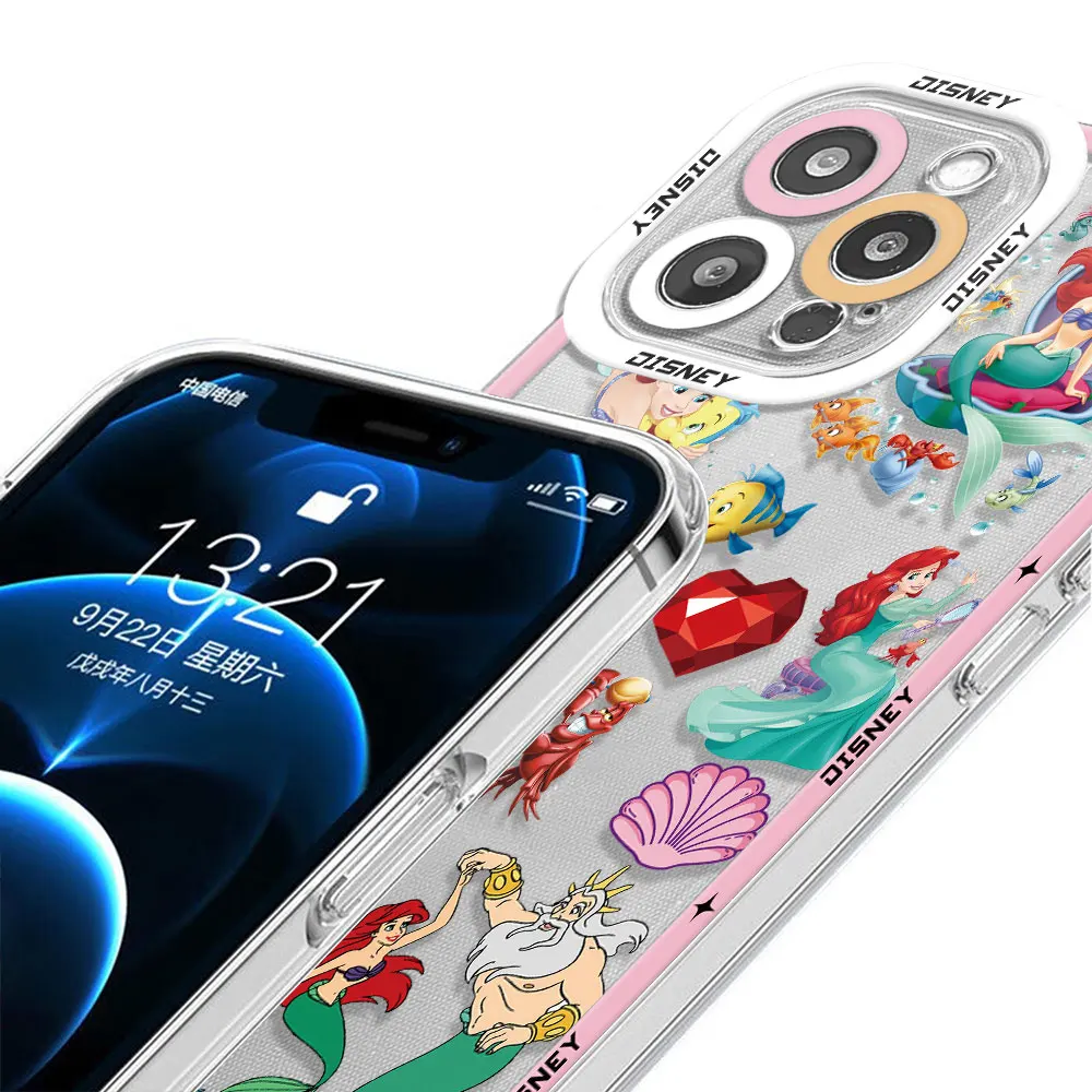 Case for Samsung Galaxy S20FE S21 S23 Ultra S22 Plus S10 Note 20 Ultra 10 Plus Disney Mulan Ariel Pincess Clear Silicone Cover