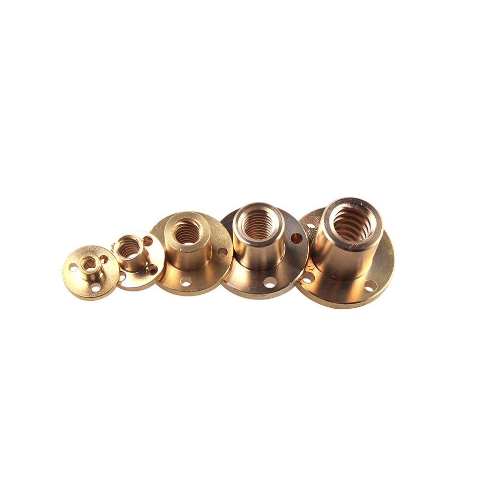T5 T6 T8 T10 T12 T14 T20 Lead Screw Nut Pitch 1/2mm Lead 1/2/3/4/8/10mm/12mm/14mm Brass Lead Screw Nut For CNC Parts 3D Printer