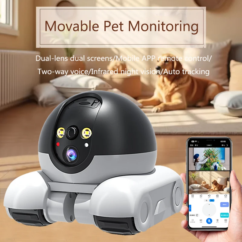 

1080P HD WIFI Robot Camera Dual Lens PTZ Security Protection Surveillance IP Camera Auto Tracking Night Vision Baby Pets Monitor
