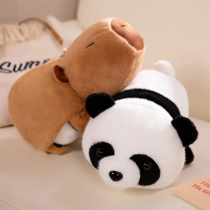 Almofada Recheada Panda, Criativa e Reversível, Boneca Confortável, Abraçando Suave, Peluches Decorativos, Capivara 13.4"