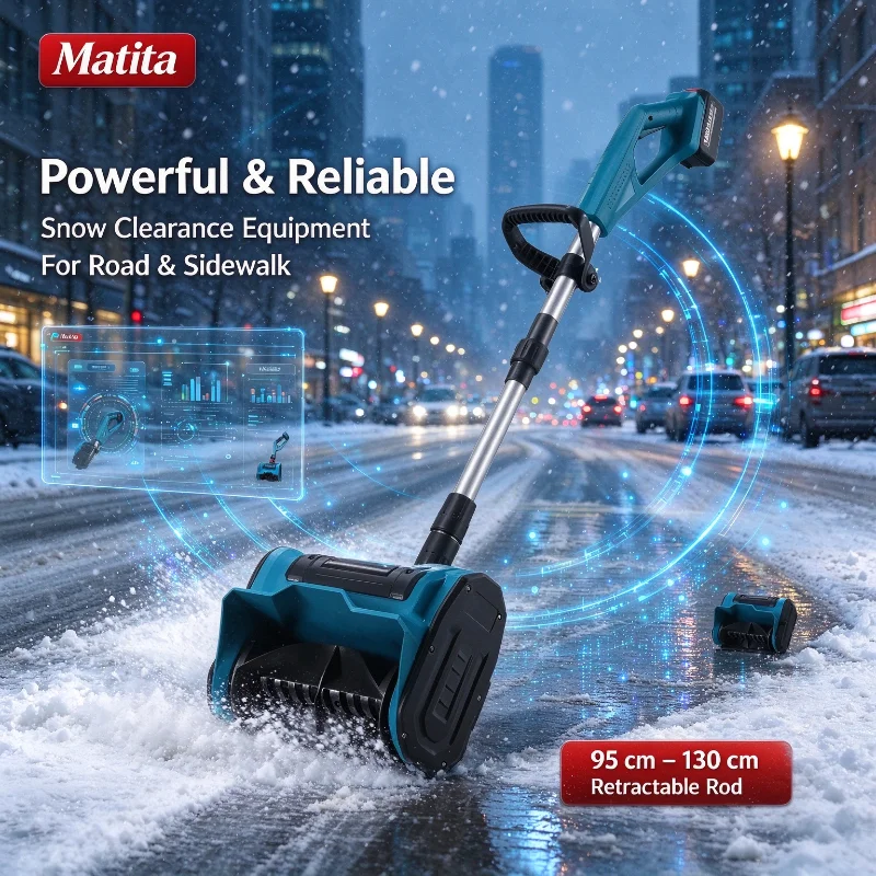 21V Cordless Snow Shovel Bare Tool,retractable Handle Snow Blower,used for Yard Snow Removal,compatible with Makita 21V Battery