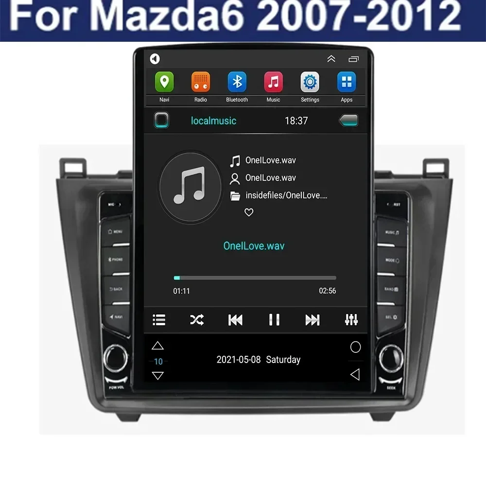 8G + 128G Android 13 รถวิทยุเครื่องเล่นมัลติมีเดียสําหรับMazda 6 GH 2007-2012 AutoradioนําทางGPSกล้องWIFI IPSหน้าจอสเตอริโอ