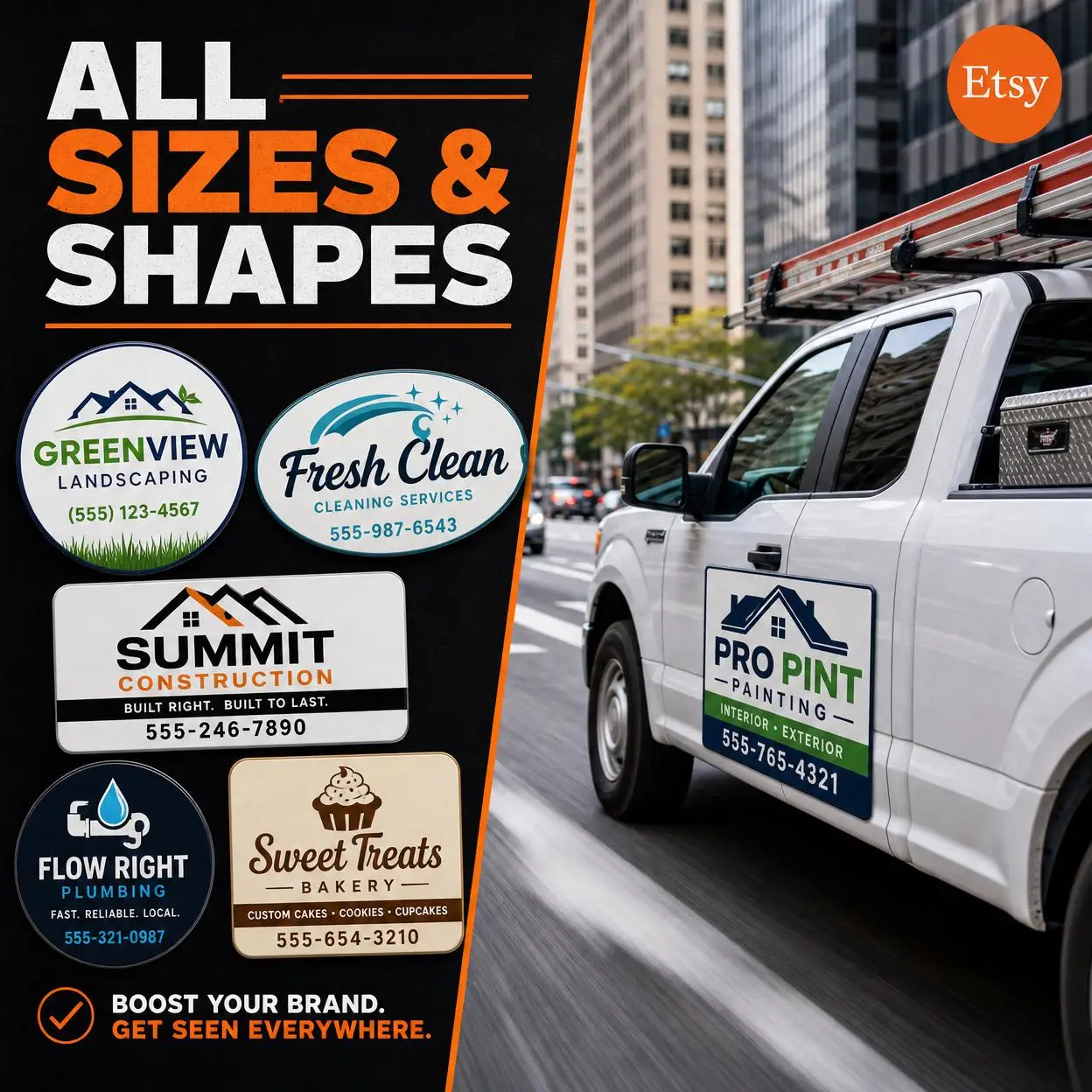 Custom Car Magnets, Magnetic Truck Sign, Magnetic Signs for Business Full Color Design, Personalized Vehicle Signage