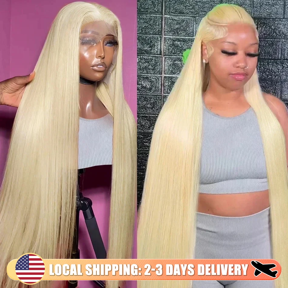 250 Density 13x4 Straight 613 Honey Blonde Lace Front Human Hair Wig Brazilian 30 32 Inch Colored Wig 13x6 HD Lace Frontal Wigs