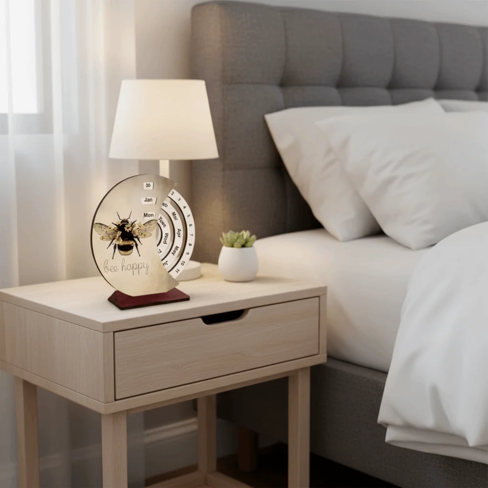 

Деревянный календарь в деревенском стиле, настольное украшение, механический вращающийся механизм