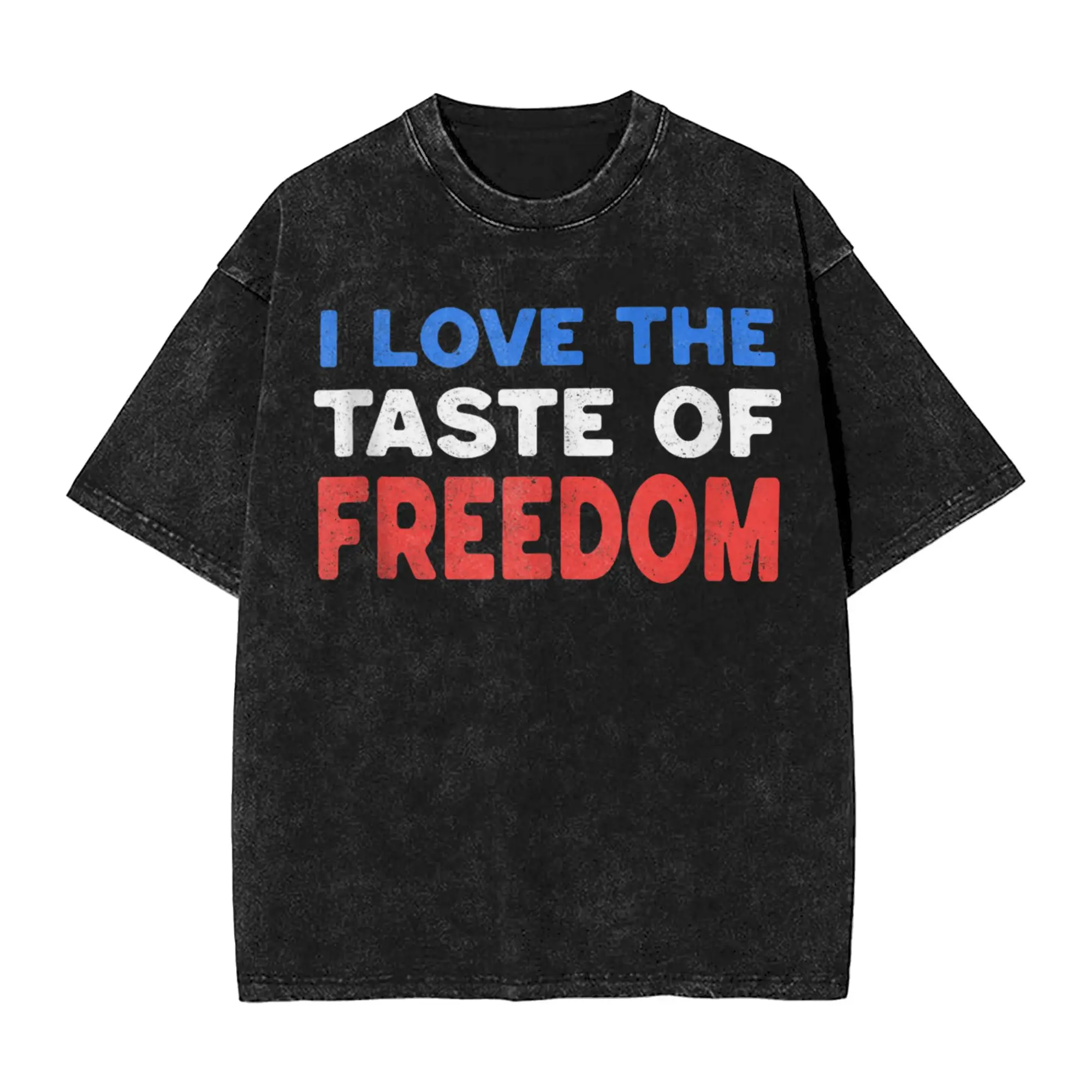 Men's I Love The Taste of Freedom 4th of July T-Shirts Top Tees Summer Casual Short Sleeve T-Shirt Hipster Casual Tshirt Cheap