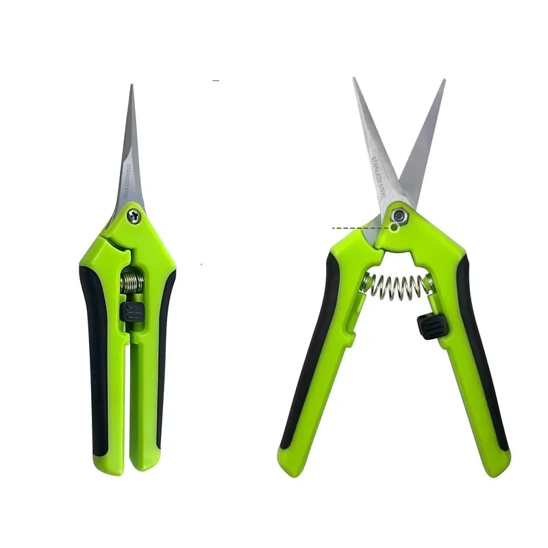 6.5 Inch Gardening Scissors Hand Pruner Pruning Shears Trimming Scissors With Straight Elbow Stainless Steel Blades For Plant