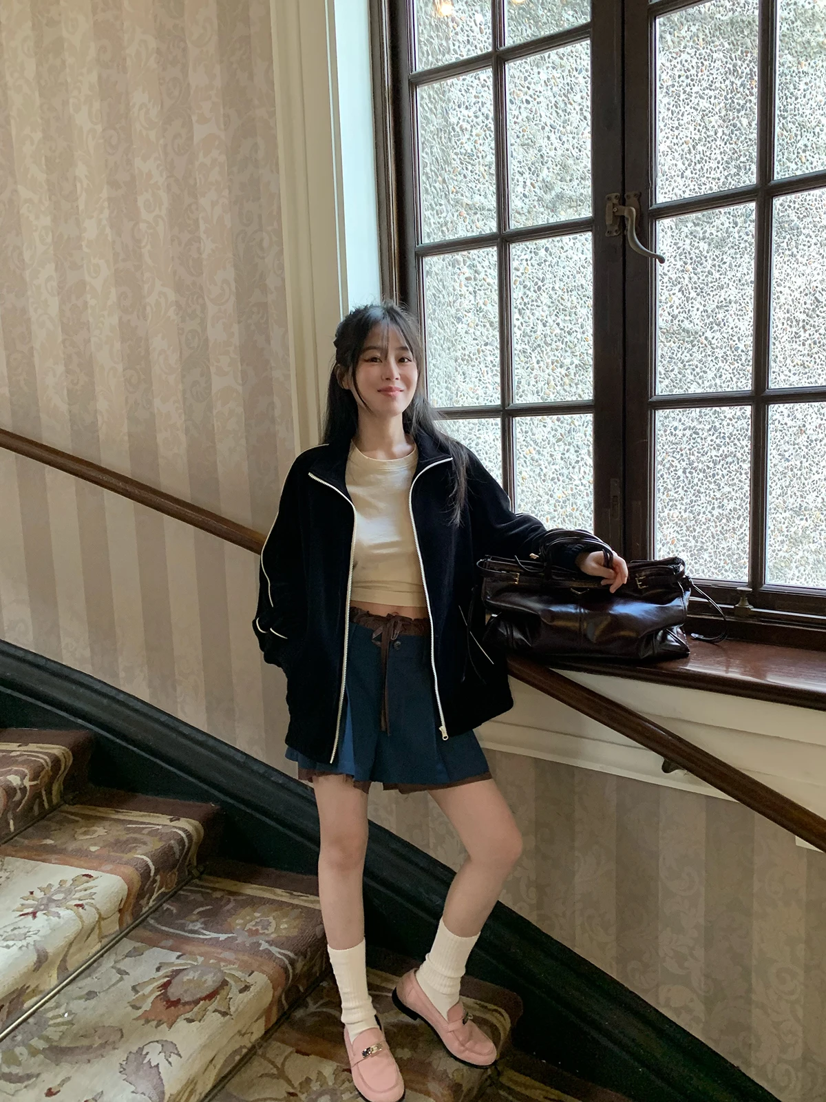 

Женские брюки с цветочным принтом и цветовыми блоками, с подолом, повседневные, из полиэстера, модные, для весенне-осеннего сезона