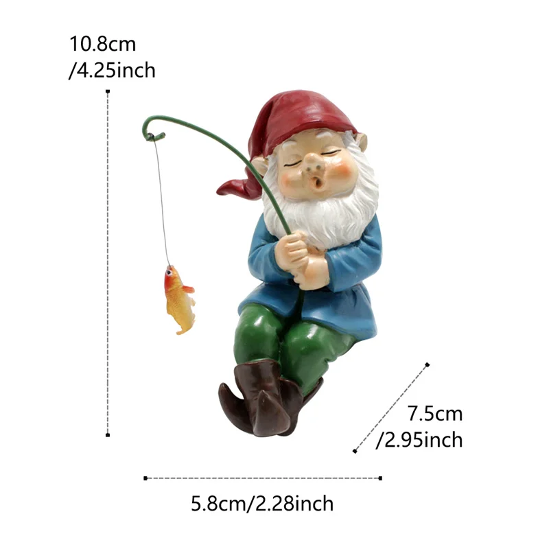 Creative Resin Dwarf Elf Sleeping Posture Fishing Statue, Outdoor Courtyard Garden Decoration, Home Decoration, Handicrafts