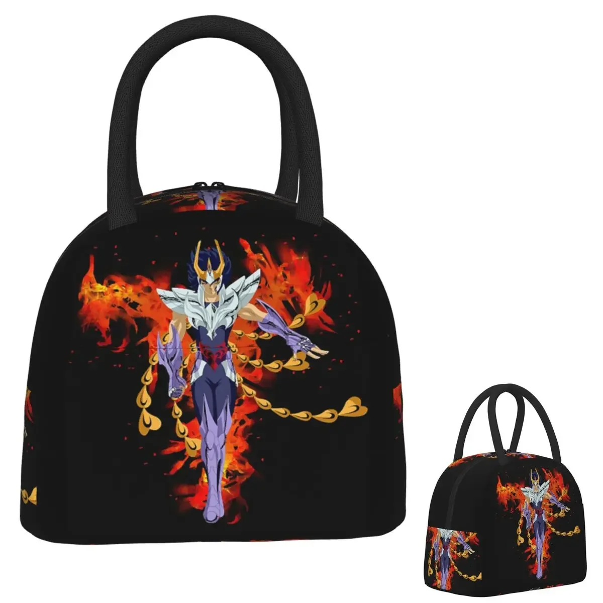Anime Knights Of The Zodiac Saint Seiya Insulated Lunch Bag for Women Kids Portable Food Boxes Thermal Lunch Box Tote