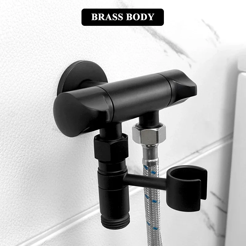 

Black Toilet Bidet Shower Bathroom Shattaf Faucet Muslim Ducha Hygienic Shower Cold Water Tap and Sprayer Holder G1/2 Connector