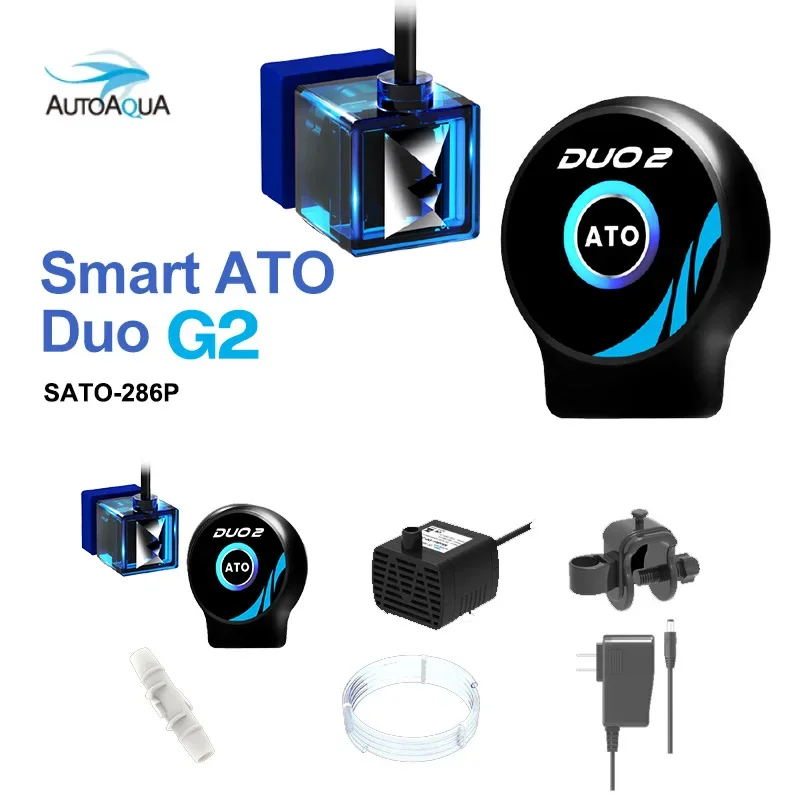 Autoaqua Smart ATO Duo G2 Automatic Top Off System Water Filler Refiller Water Level Controller W/Pump SATO-286P