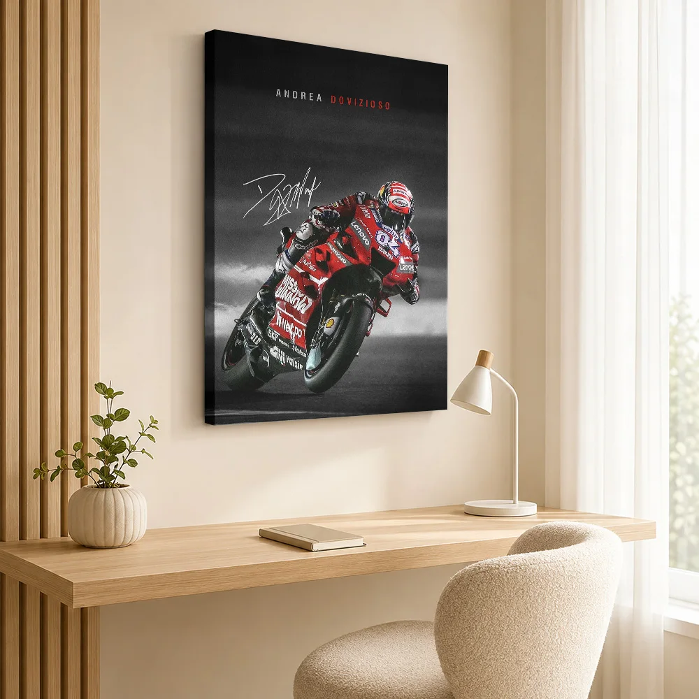 Andrea Dovizioso MotoGP Canvas Poster Custom Modern Aesthetic Wall Paintings Decoration for Office Hallway Gift for Collectors