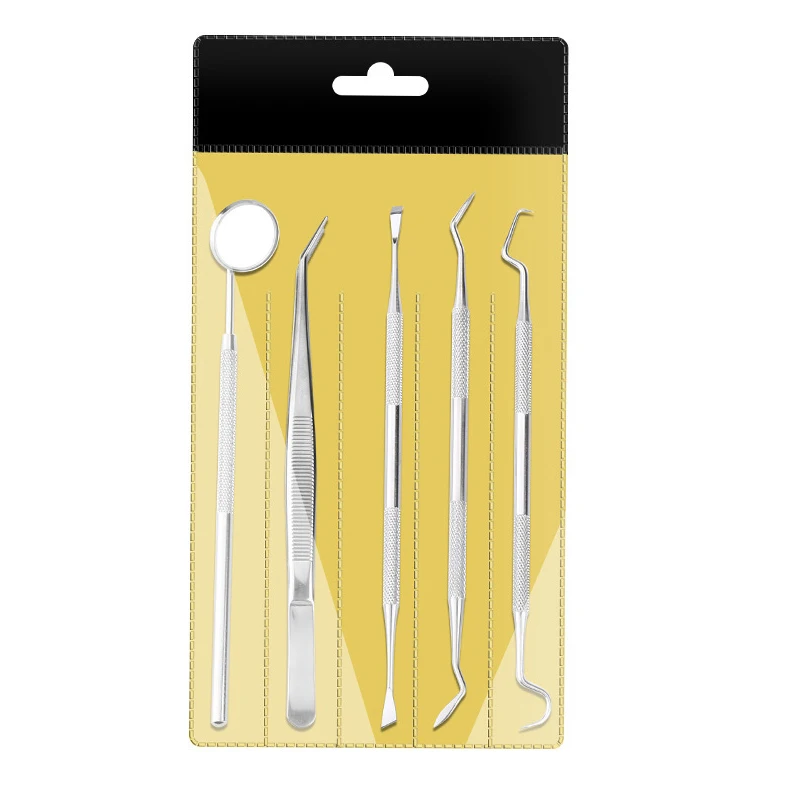 Dental Mouth Mirror Stainless Steel Tweezers Elbow Probe Dentist Instrument Teeth Cleaning Whitening Dentistry Tools Set/1pcs