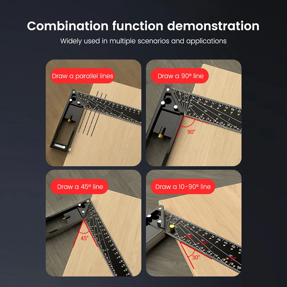 Cieśla czworokątny otwór skrobanie linijka ze stali węglowej 90 stopni linijka miernicza narzędzie do drewna kwadratowa linijka profesjonalne