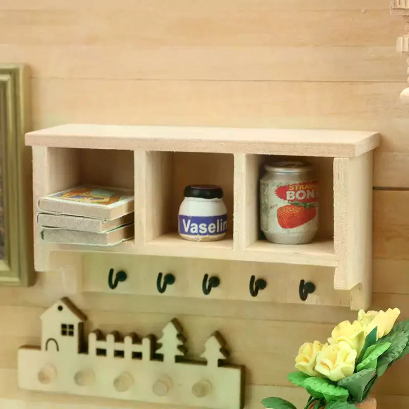 1/12 Puppenhaus Simulation Mini Wand Regal Hängen Rack Modell Puppenhaus Wohnzimmer Möbel Dekoration Puppen Haus Zubehör