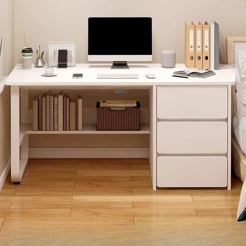 Desk Study table Student home writing computer desk Desktop workbench Bedroom drawers schreibtisch mit schublade furniture home
