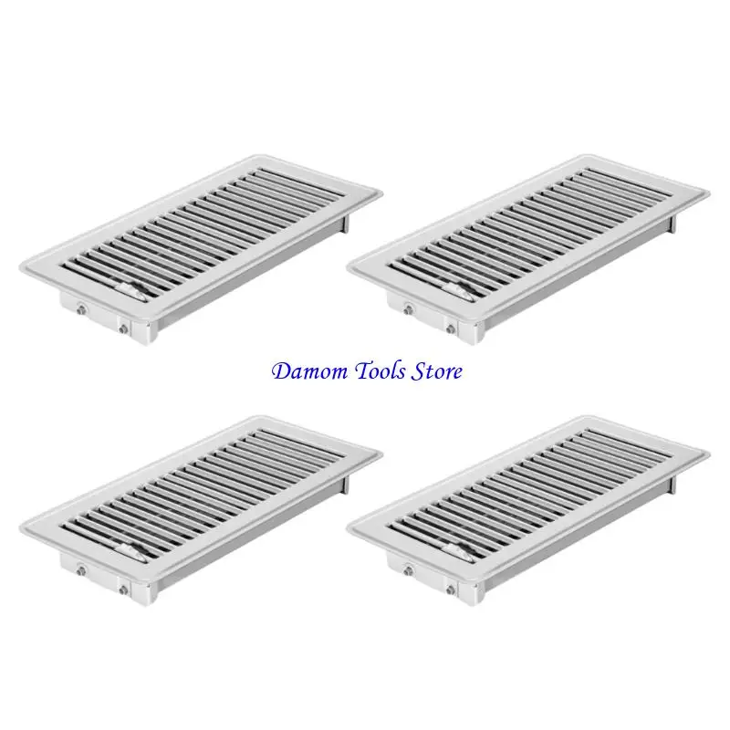 57BE 4Pcs High Efficiency Vent Grille Adjustable Control Metal Floor Register Cover Rustproof Air Cover Easy to Use