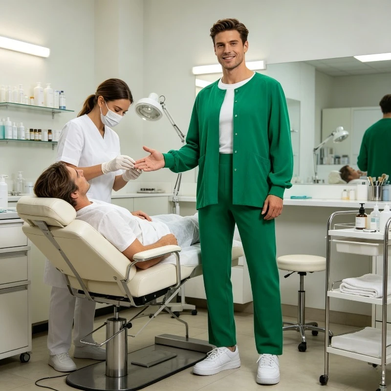 Uisex Short Sleeved Hand Washing Clothes, Operating Room Hand Brushing Clothes, Dental Clinic Medical Beauty Salon Work Clothes