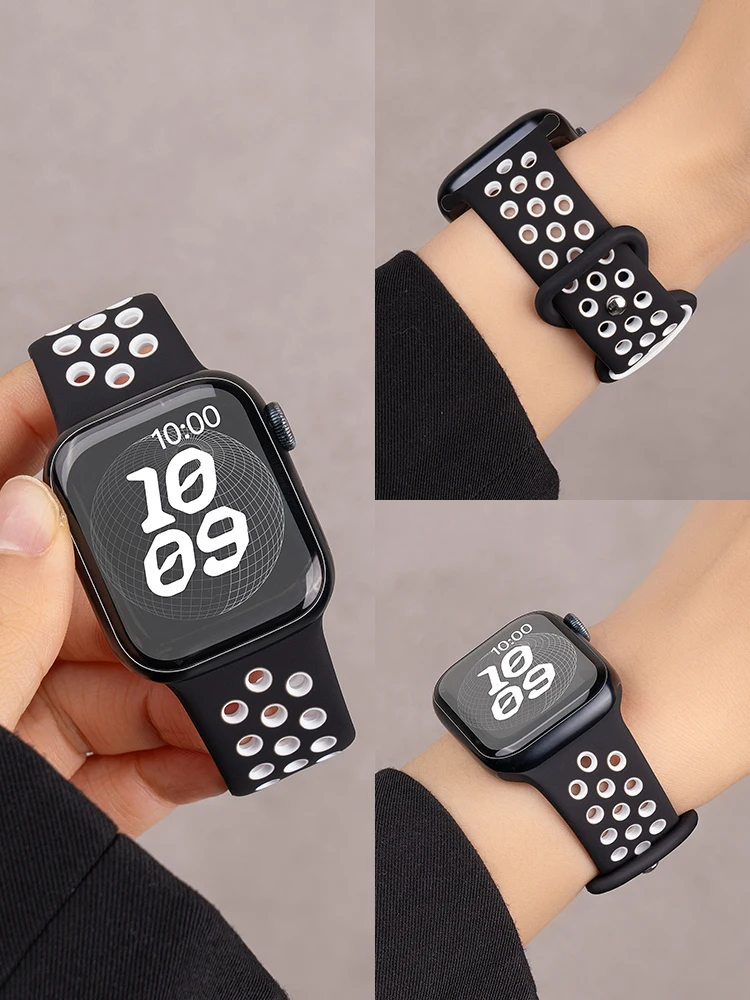 

Спортивный ремешок для Apple Watch 44 мм 45 мм Ultra 3/2 49 мм 40 41 42 мм 45 мм 44 мм Силиконовый браслет IWatch Series 11 10 9 8 SE 7 6