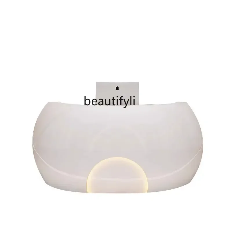 

ss L178ss newPaint Front Desk Creative round Simple Fashion Company Reception Service Bar Curved Beauty Salon Cashier