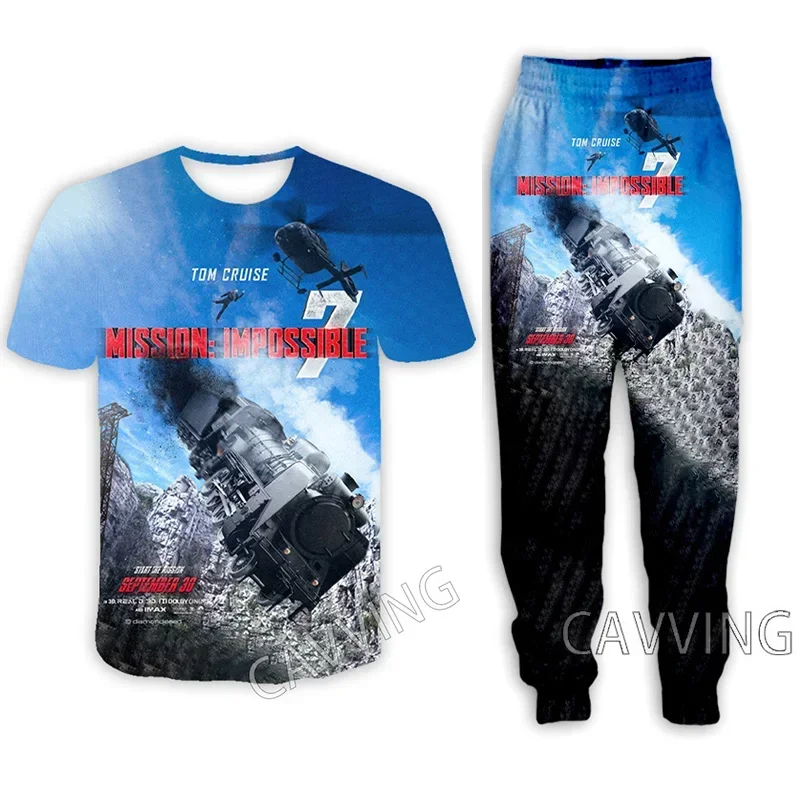 Mission：Impossible 7 Movie  3D Print Casual T-shirt + Pants Jogging Pants Trousers Suit Clothes Women/ Men's  Sets Suit Clothes