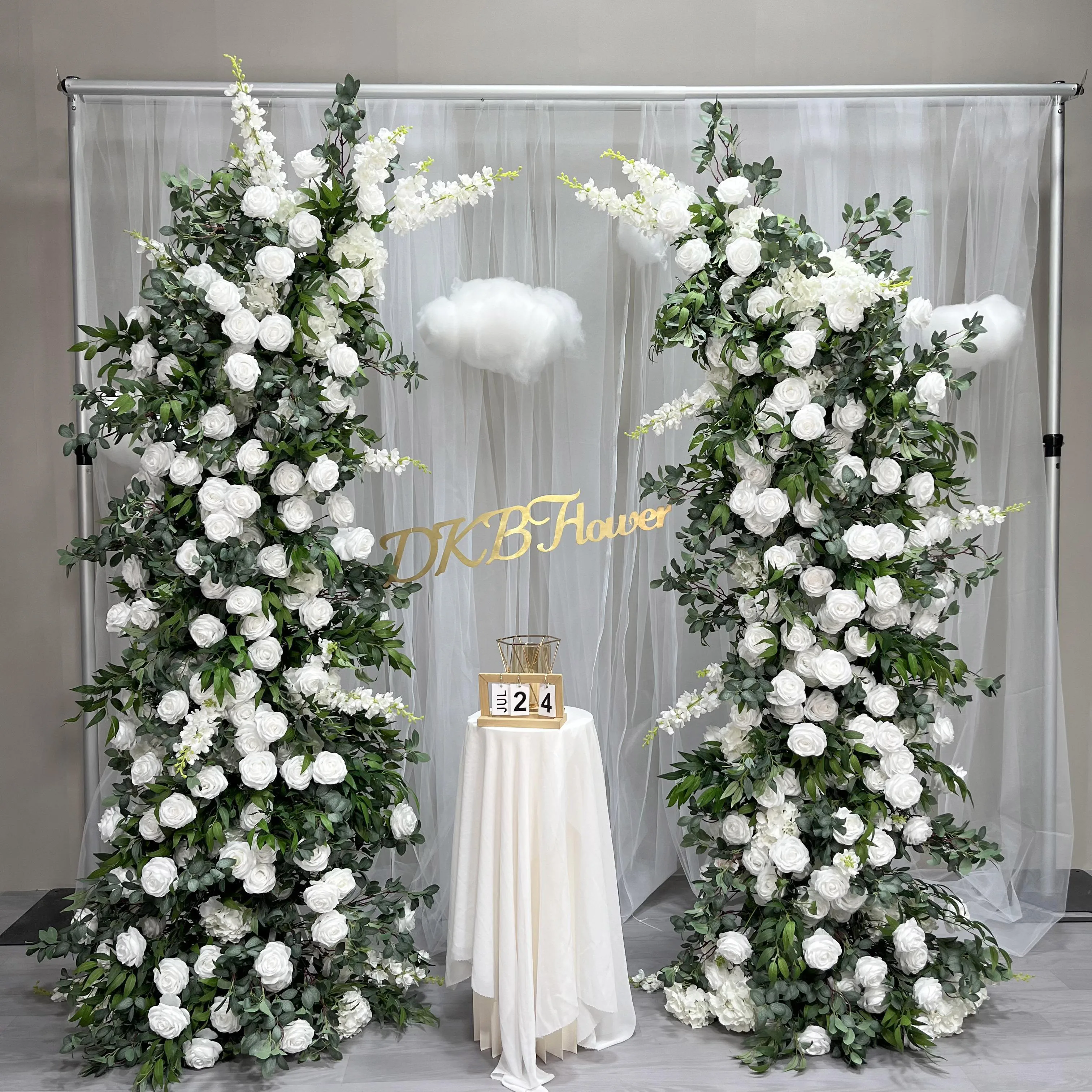 

High Quality Factory Custom Flower Arch Luxury Artificial Flower Arch Wedding Party Decoration Realistic Pure White Rose