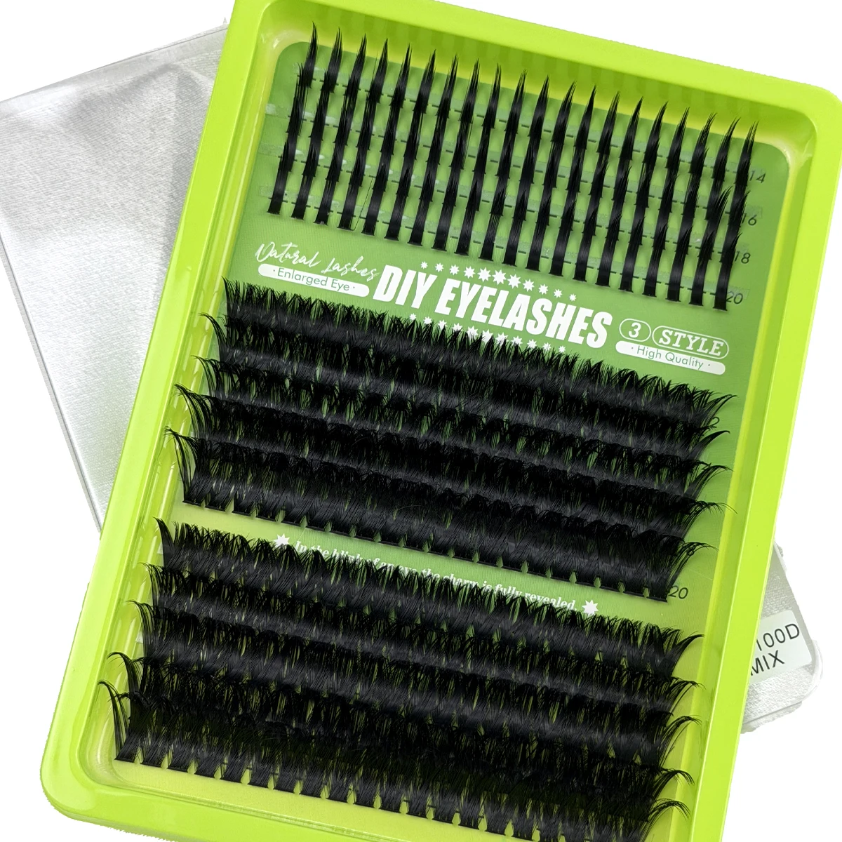 HBZGTLAD Spikes 80D-160D Wimpern-Cluster, gemischte Tray-Verpackung, voluminöse, flauschige Cluster-Wimpern, Wispy Einzelwimpern-Extensions für DIY-Make-up – Detail 11