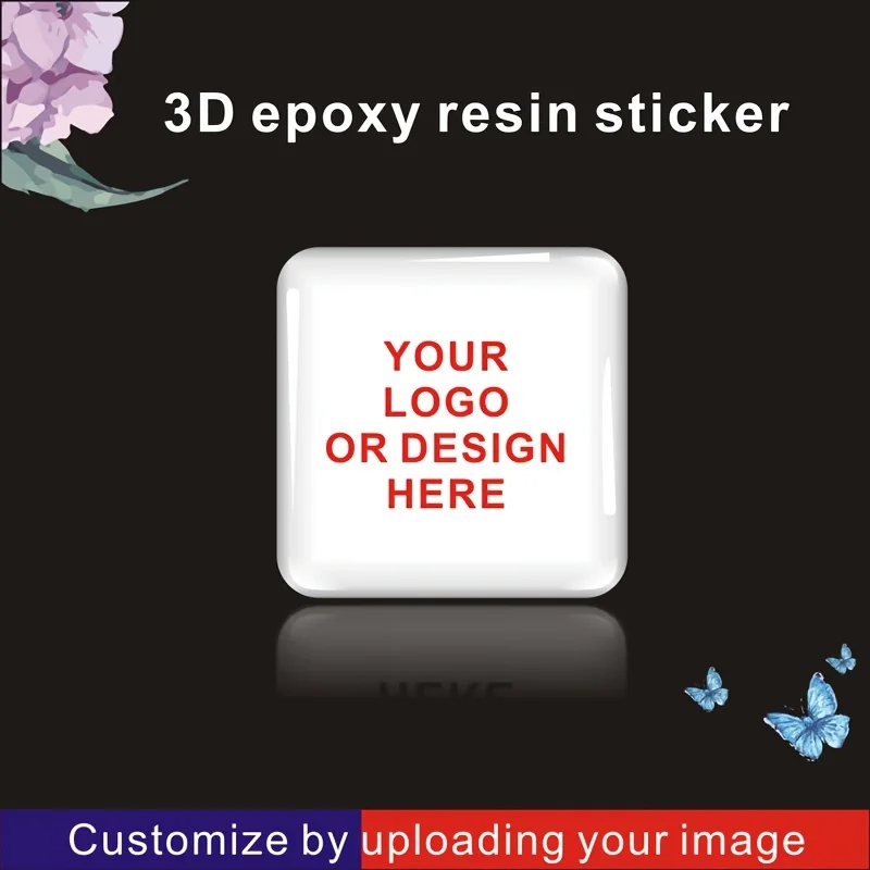 Custom Square Epoxy Resin Stickers - Personalized Design, High-Quality Scratch-Resistant Self-Adhesive Labels, Glossy Finish Suitable for Product Packaging, Crafts, Business Branding - Upload Your Own Designs/Logos - Ideal for Small Businesses and Events, Resin Stickers, Product Personalization, Fantasy-Themed Decoration, Vibrant Color Printing