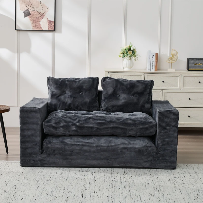 

Convertible Extendable Sofa Bed with Foldable Design and Pillows for Apartment Living Room Furniture