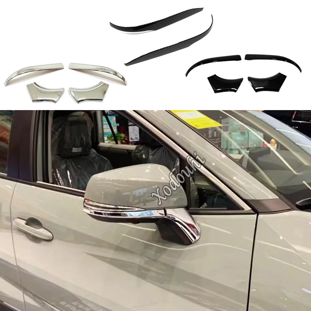 For Toyota Venza/Harrier 2021 2022 2023 2024 ABS/Steel Frame Side Rearview Mirror Strip Cover Trim Sticker Eyebrow Accessories