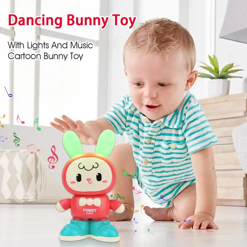 Musical Bunny Toy Hopping And Dancing With Lights And Music Cartoon Bunny Toy Hopping And Dancing For Ages 1-6 Bunny Toy For