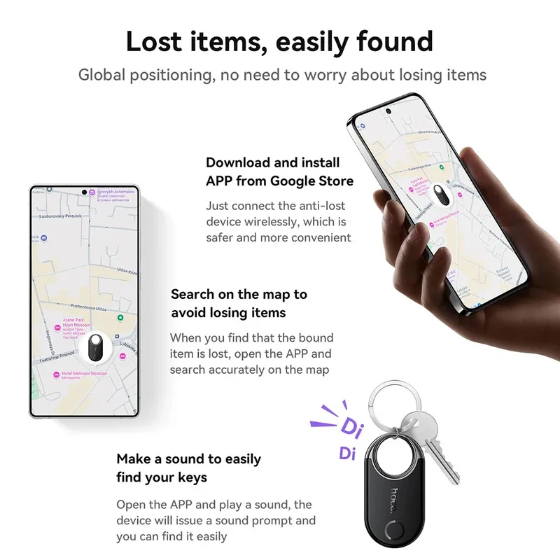 E98A Für Android System Smart Airtag Bluetooth GPS Tracker Arbeit mit Google Air Tag Tracker Mini Locator Pet Key Finder