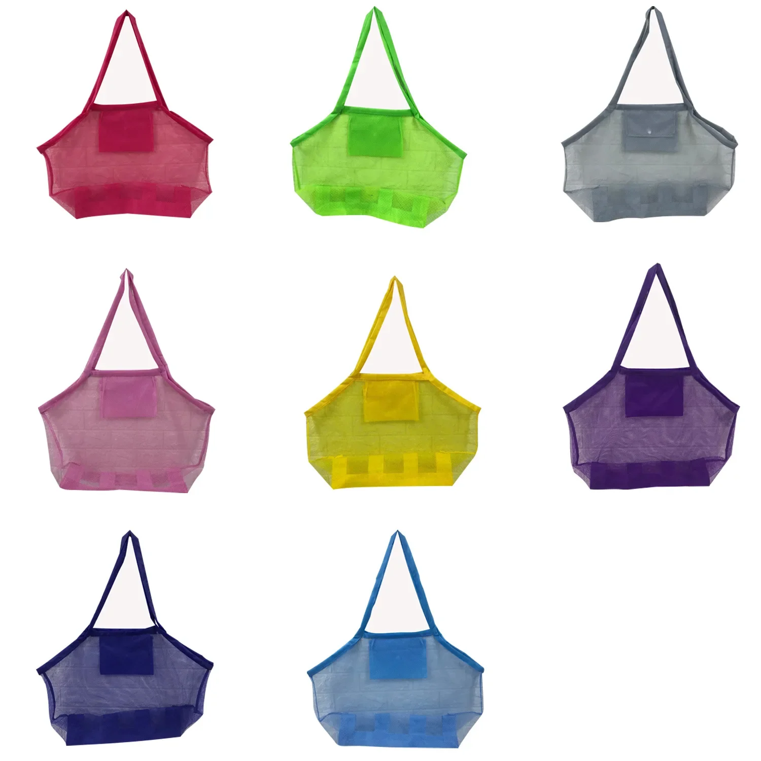 Borsa da spiaggia per bambini all\'aperto in rete Sabbia pieghevole portatile per bambini Borse per vestiti da spiaggia Borsa per articoli vari per