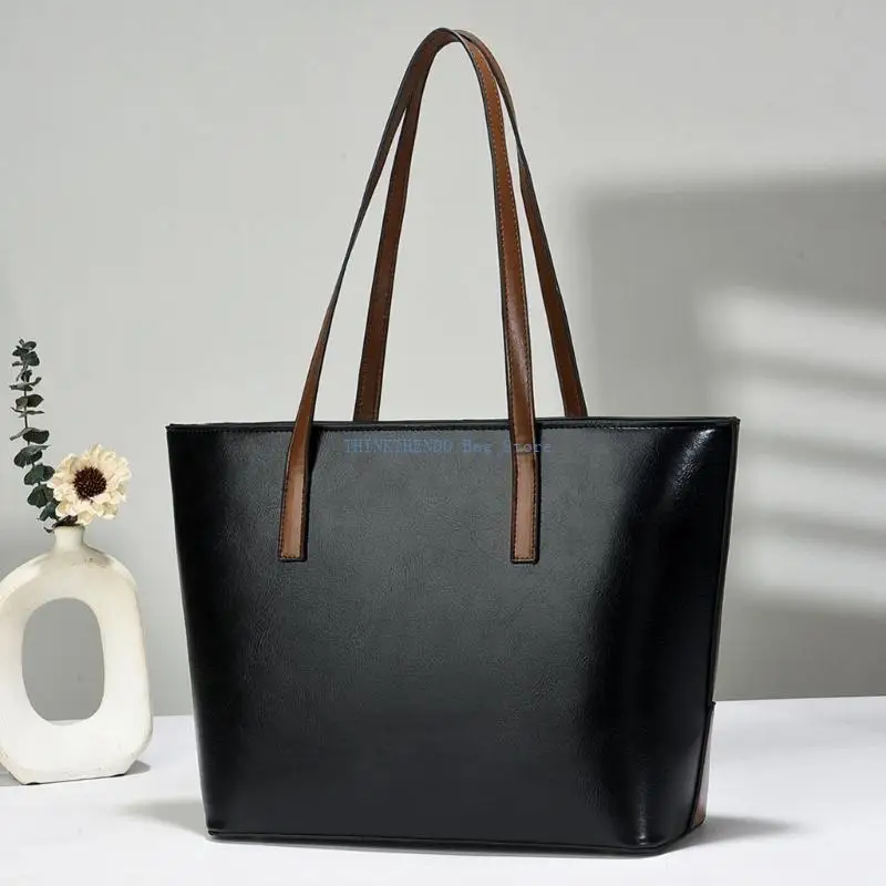 

340D Ladies Shoulder Bag PU Leather Top Handle Bags Handbag for Work or Shopping