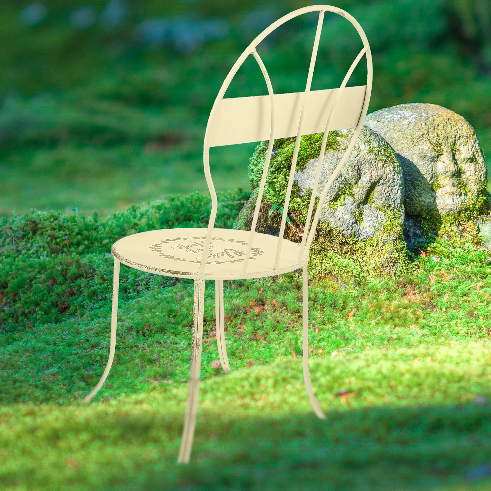 

Retro Decorative Chairs Miniature Iron Chair Set Small Size Dollhouse Furniture Accessories Photo Props Vintage Style Ornament