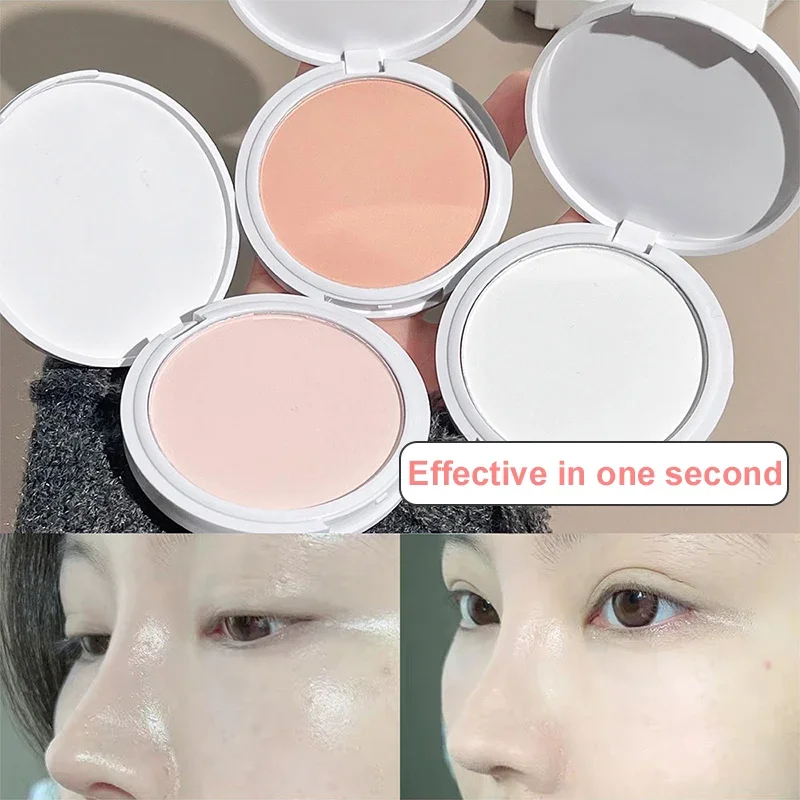 Transparent White Face Pressed Powder Matte Compact Long Lasting Oil Control Setting Powder Full Coverage Waterproof Makeup