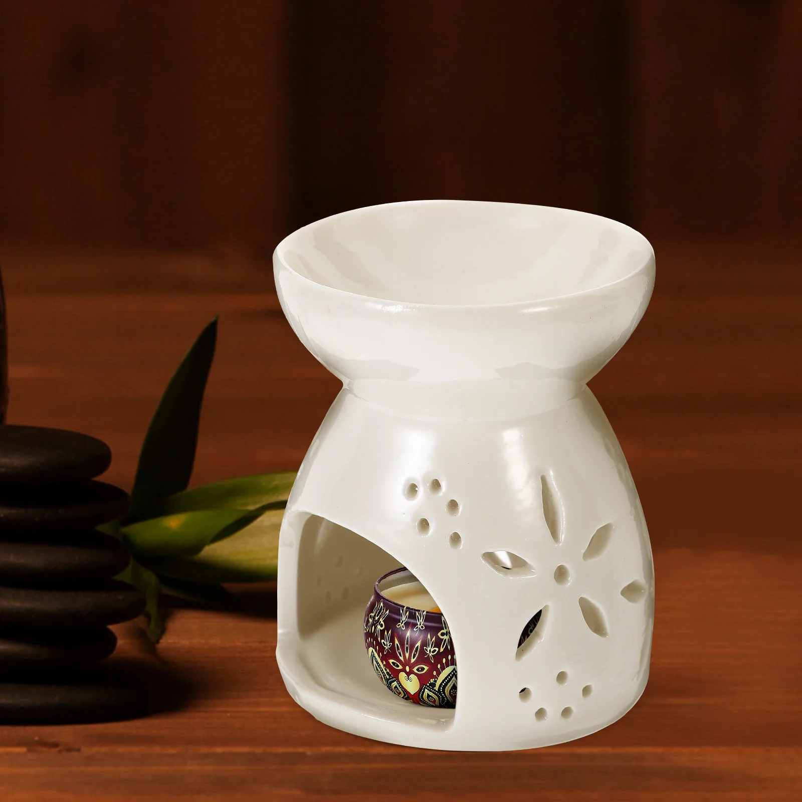 

Aroma Diffuser Burner Ceramic Oil Warmer for Essential Oils Compact Tealight Holder Home Decor Gift Fragrance Melt Warmer