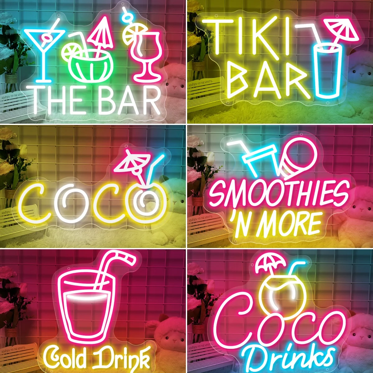 

Tiki Bar Open Neon Led Sign Seaside Beer Bar Coconut Drinks Decoration Pub Club Party Decor Neon Light Wall Decor Neon Signboard