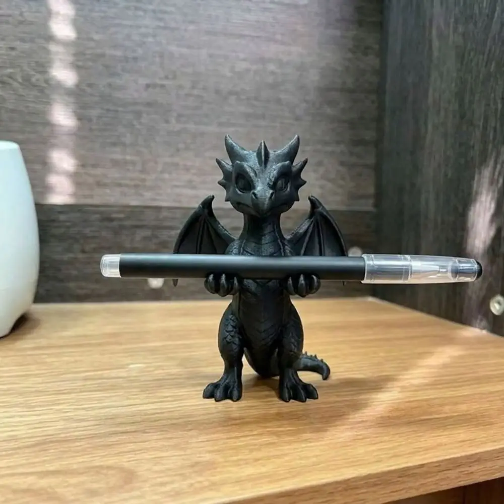 3D Printed Dragon Shaped Pen Holder Oriental Myth Cartoon Dragon Stationery Storage Plastic Vintage Style