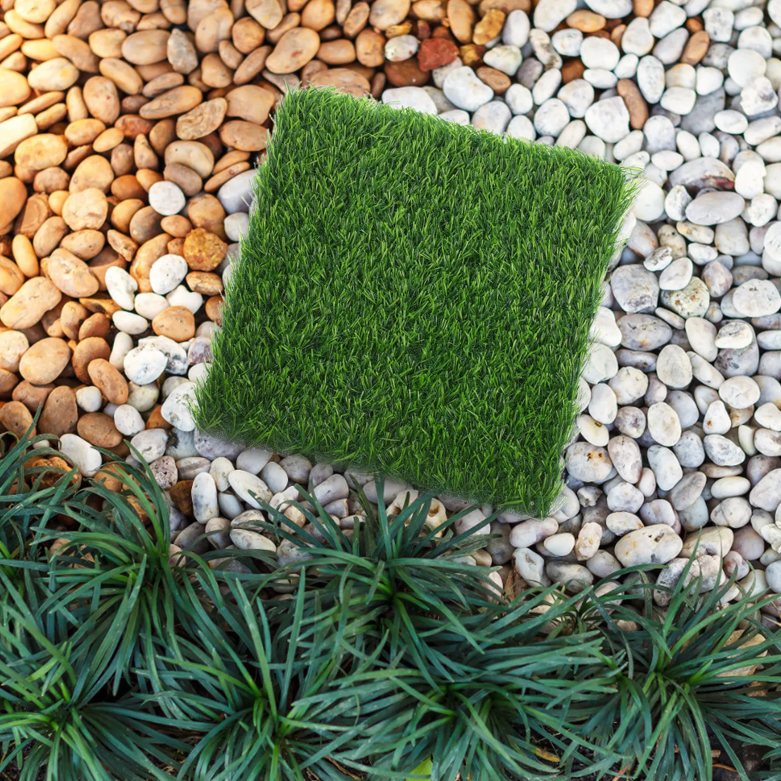 Realistic Artificial Grass Tiles Interlocking Synthetic Turf Mat for Garden Patio Balcony Outdoor Fake Grass Rug
