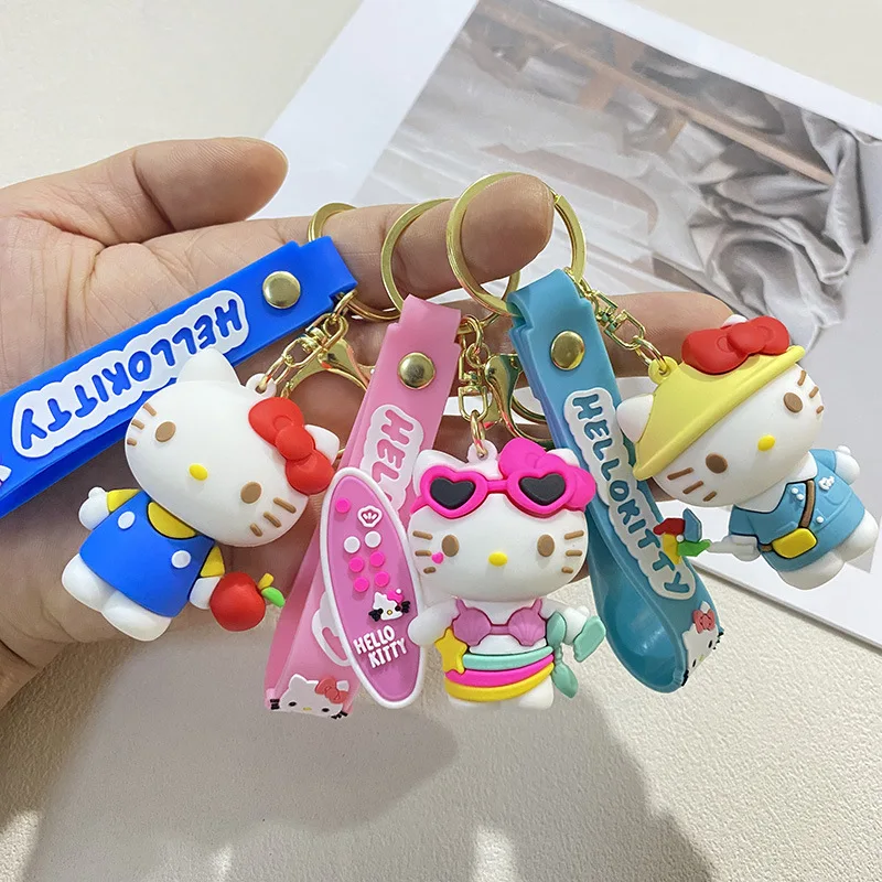 

Kawaii Sanrio Hello Kitty брелок аниме мультфильм Cinnamoroll автомобильный брелок для ключей куклы кулон рюкзак украшения подарки для друзей